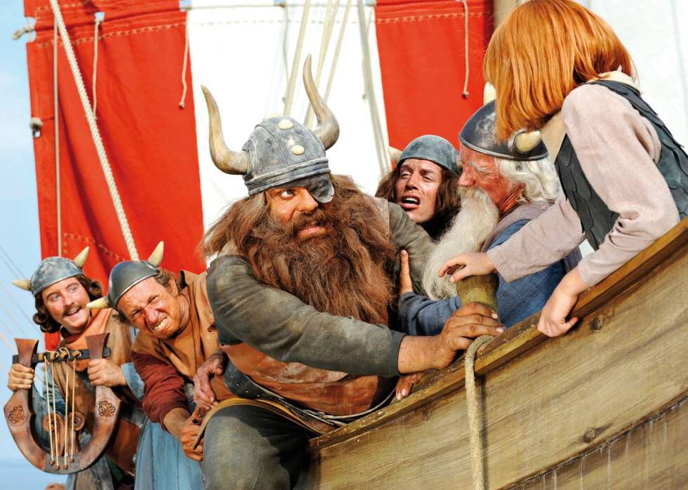 O filme ‘Vicky, o Viking’ (2009) é mais um exemplo de que os vikings sempre são representados com chifres no cinema.