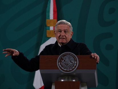 Andrés Manuel López Obrador na coletiva de imprensa matutina nesta terça-feira.