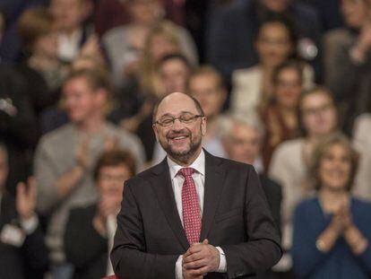 Martin Schulz, no congresso do SPD em Berlim onde foi eleito novo líder do partido e candidato a chanceler