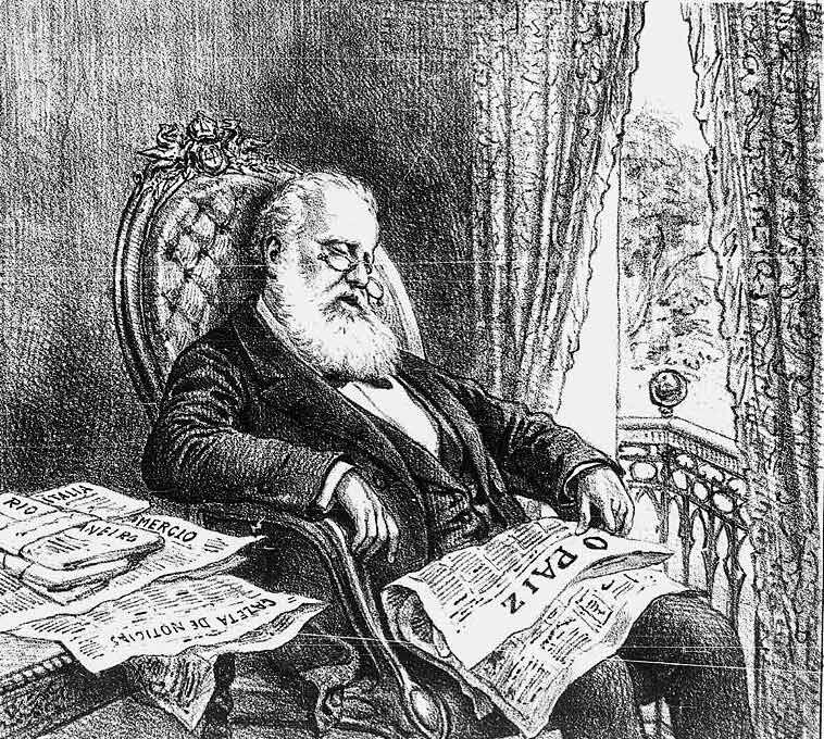 Embora jornais o ridicularizassem, D. Pedro II não perseguia a imprensa (imagem: Biblioteca Nacional Digital)