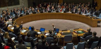 A votação no Conselho de Segurança da ONU.