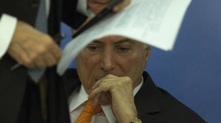 Michel Temer em evento no Planalto, na quarta-feira.