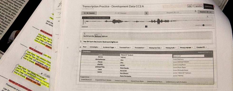 Imagem do manual para os transcritores de áudios da Apple.