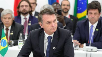 Jair Bolsonaro, durante a reunião dos líderes dos BRICS.