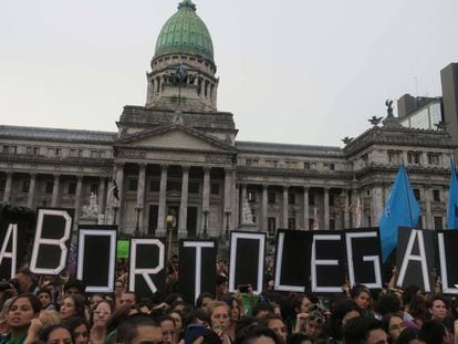 Manifestação pela legalização do aborto em Buenos Aires, no último dia 19.