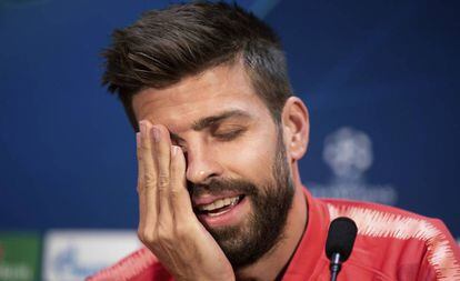 Piqué, em entrevista antes da partida contra o Manchester United.