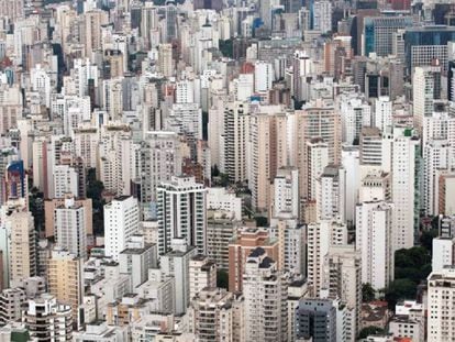 Vista aérea da cidade de São Paulo. 