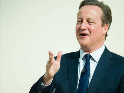 O primeiro-ministro britânico, David Cameron, durante seu discurso no Museu Britânico de Londres, nesta segunda-feira. Leon Neal AFP