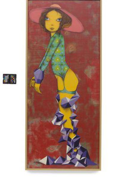Uma das obras da dupla Osgemeos expostas na mostra.