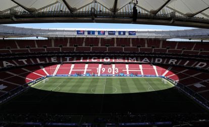 O estádio Wanda Metropolitano, em Madri, sede da final da Champions.