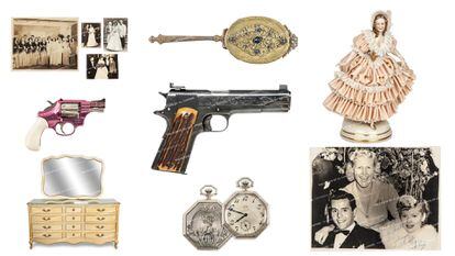 Alguns dos objetos de Al Capone que foram leiloados pela casa Witherells, em Sacramento.
