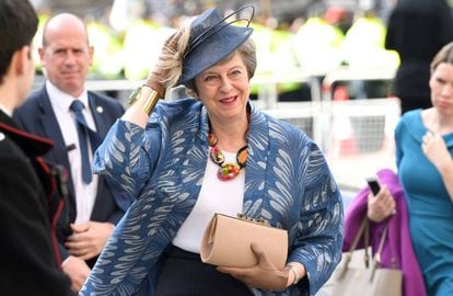Theresa May, nesta segunda-feira, em um ato oficial na Abadia de Westminster.