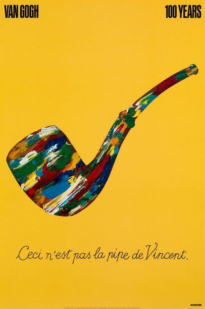 Desenho de Glaser para comemorar os 100 anos da morte de Van Gogh. 
