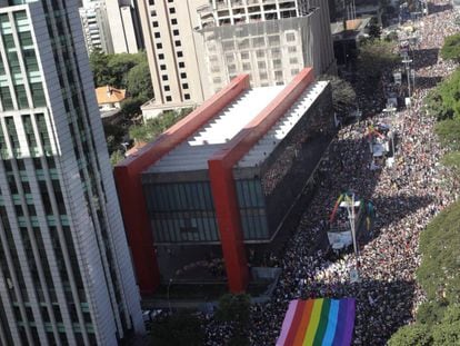 Imagem aérea da av. Paulista em 2017.