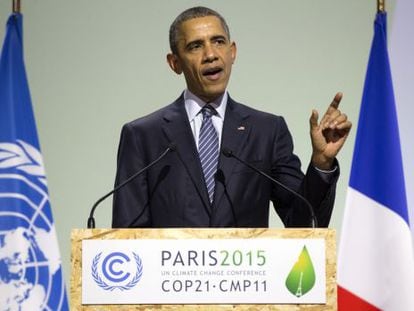 Obama, durante sua intervenção na cimeira do clima.