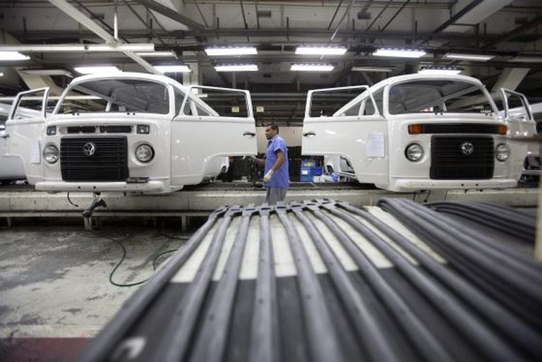 Linha de produção da Volkswagen em São Bernardo do Campo.