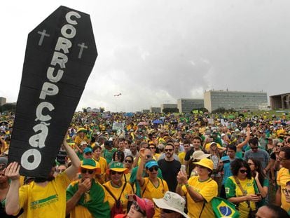Manifestação em Brasília, no último domingo.