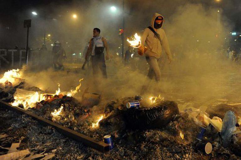 Protesto da quarta-feira em Caracas.