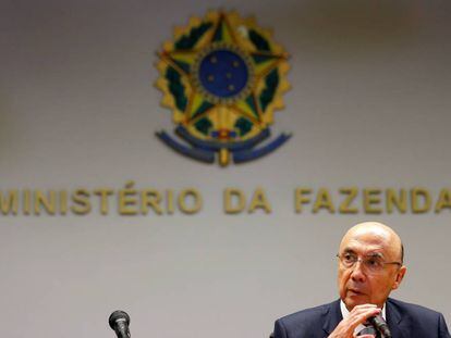 Brazil&#039;s Finance Minister Henrique Meirelles attends a news conference in Brasilia, Brazil, May 13, 2016.  REUTERS/Paulo Whitaker 