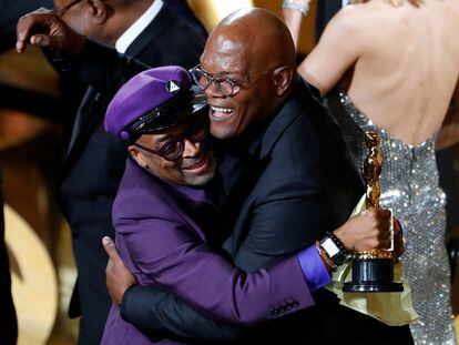 Spike Lee recebe seu primeiro Oscar por ‘Infiltrado na Klan’, na 91ª edição do prêmio, em 24 de fevereiro de 2019, em Los Angeles. Lee boicotou a cerimônia de 2016 devido à falta de diversidade da premiação.