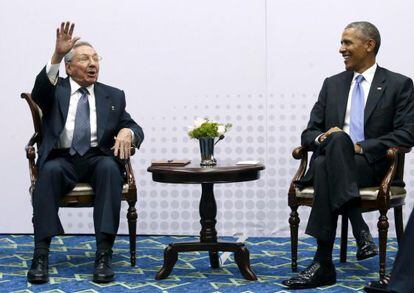 Raúl Castro e Barack Obama, em abril deste ano.