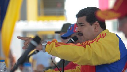 Nicolás Maduro, durante um ato político nesta quarta-feira.