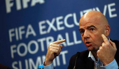 Infantino na reunião do Comitê Executivo da FIFA.