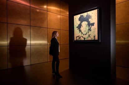 Retrato de 'Jean-Michel Basquiat' feito por Andy Warhol, leiloado na quinta-feira, 11 de novembro em Nova York. 