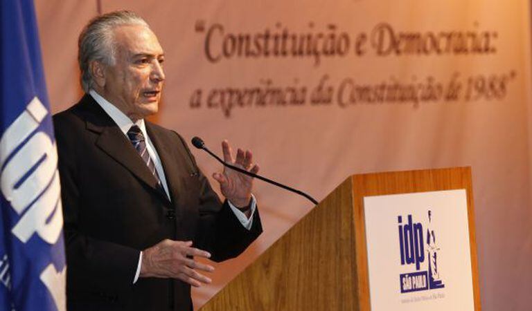 O vice-presidente Michel Temer durante evento em São Paulo.