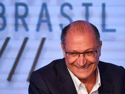 Geraldo Alckmin durante fórum sobre tecnologia em São Paulo, em 7 de agosto.