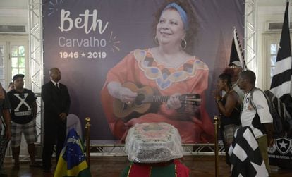 Velório do corpo da cantora Beth Carvalho na sede do Botafogo, no Rio de Janeiro.