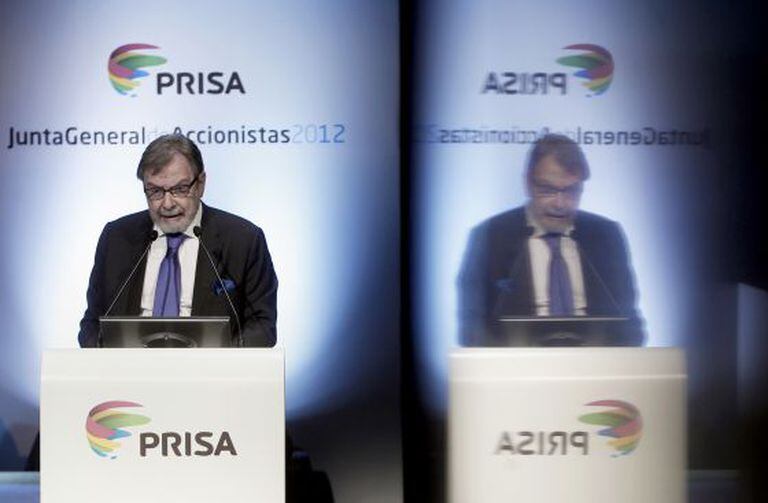 Juan Luis Cebrián, na reunião dos acionistas de 2012.