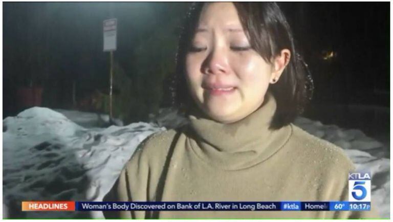 Dyne Suh, no vídeo original da TV local KTLA.
