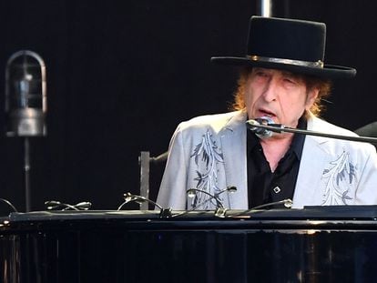 Bob Dylan em uma apresentação no Hyde Park, Londres, em 12 de julho de 2019.