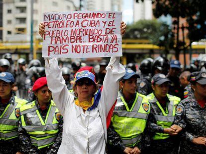 Protesto contra o presidente Maduro.