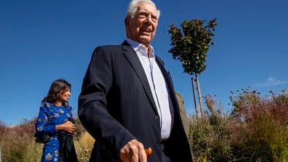 Mario Vargas Llosa, nesta sexta-feira, num evento cultural em San Lorenzo del Escorial (Madri).