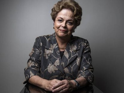 Dilma Rousseff antes da entrevista.