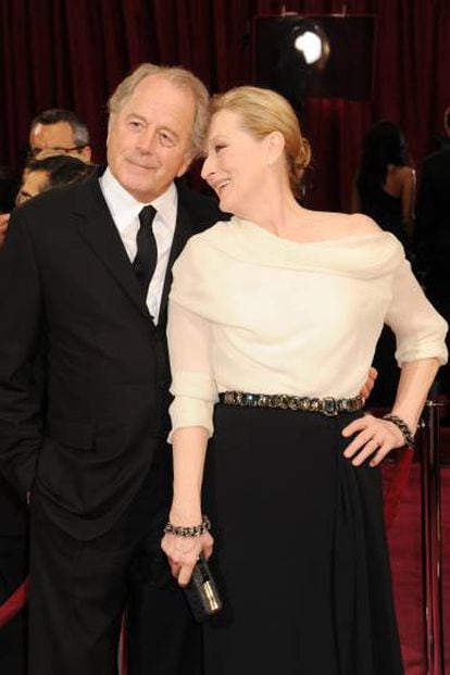 Meryl Streep e Dom Gummer na festa do Oscar de 2014.