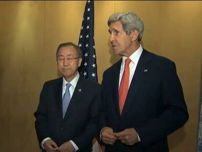 Ban y Kerry impulsionam uma trégua em Gaza desde El Cairo.
