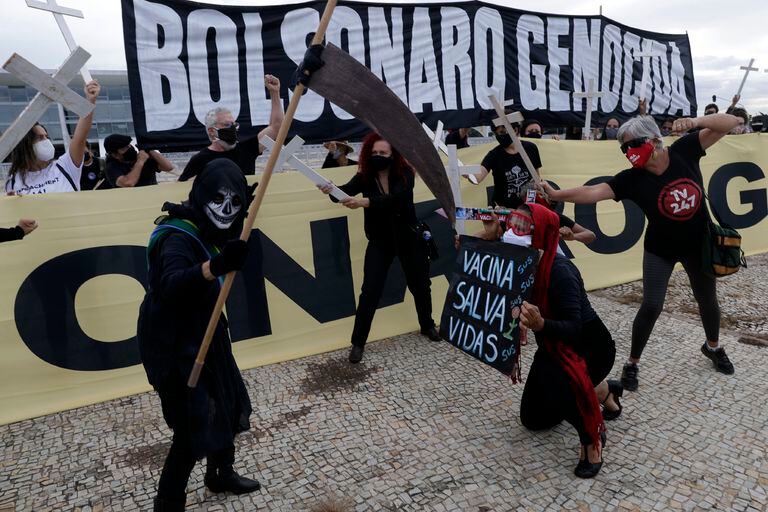 Protesto contra o presidente Jair Bolsonaro em Brasília.