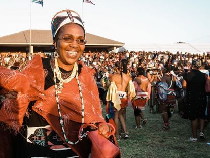 Mantfombi Dlamini Zulu durante uma festividade do seu povo perto de Durban, em 2013.