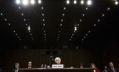 A presidenta do Federal Reserve, Janet Yellen, na quinta-feira passada, no Congresso dos EUA.