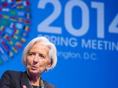 Christine Lagarde na Reunião de Primavera do FMI.