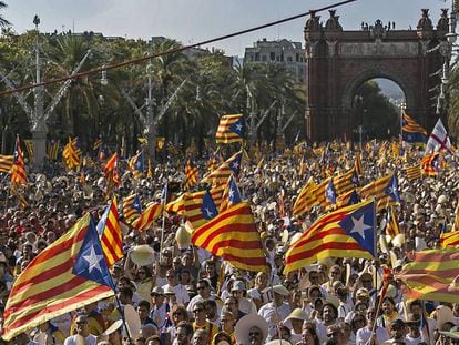 Manifestação nacionalista catalã em 11 de setembro de 2016.