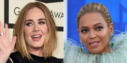As cantoras Adele e Beyoncé.