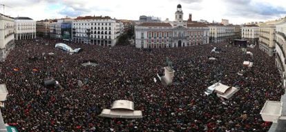Panorâmica da Puerta del Sol, ao final da marcha.