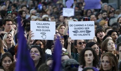 Manifestação contra a sentença da manada em Madri.