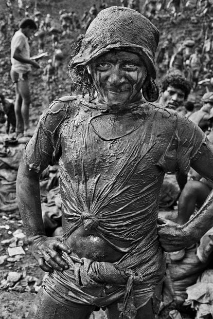 Uma das pessoas que chegaram a Serra Pelada na febre do ouro, fotografada em 1986.