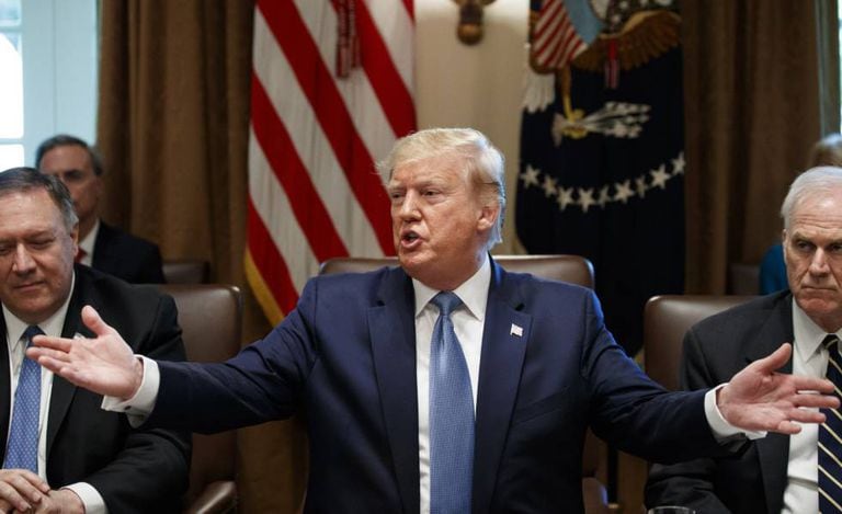 Donald Trump, nesta terça-feira, durante reunião com seu gabinete na Casa Branca.