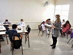 Primer día de clases en la escuela 12 de agosto de Pocito, en San Juan, con los nuevos protocolos por la covid-19